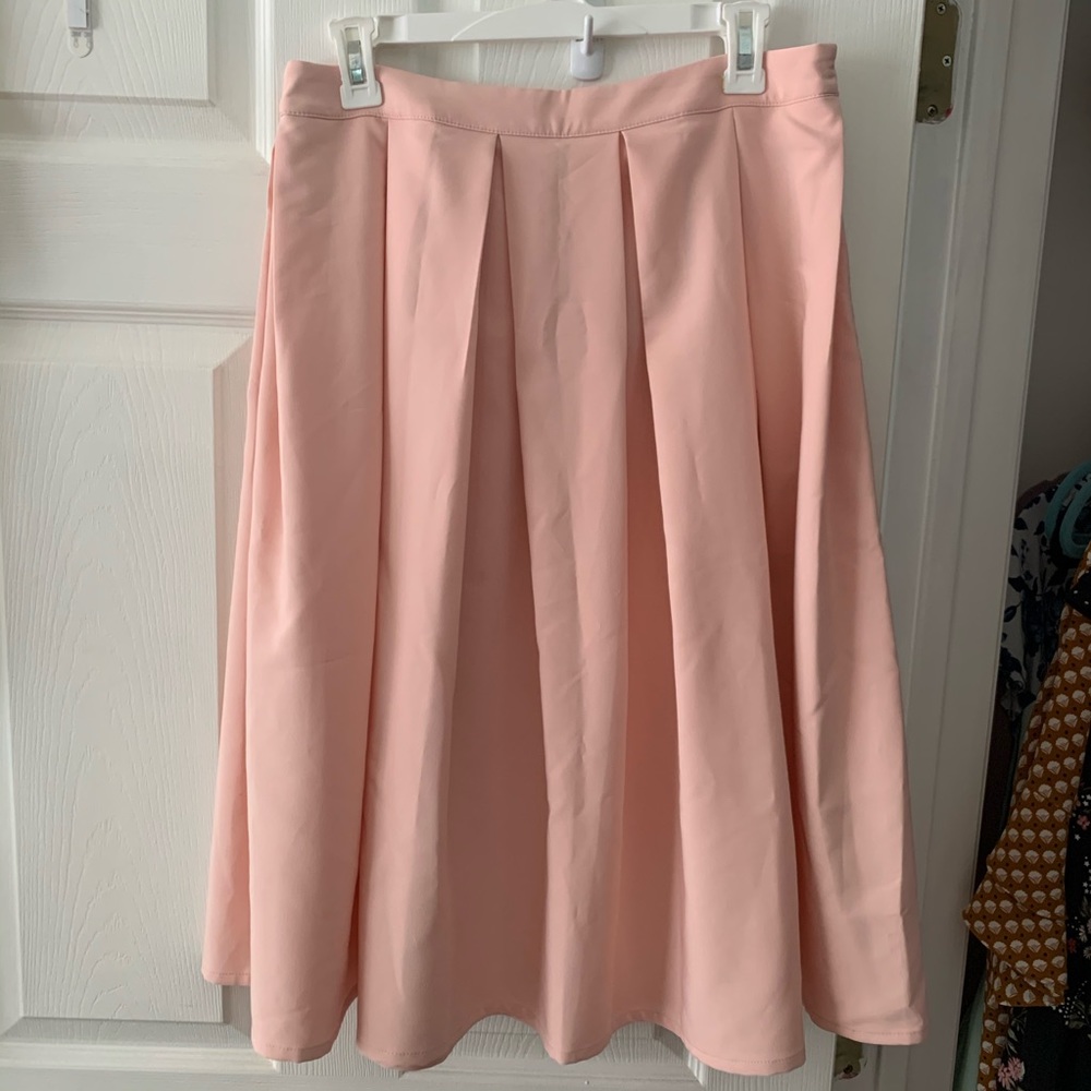 Pale pink midi skirt